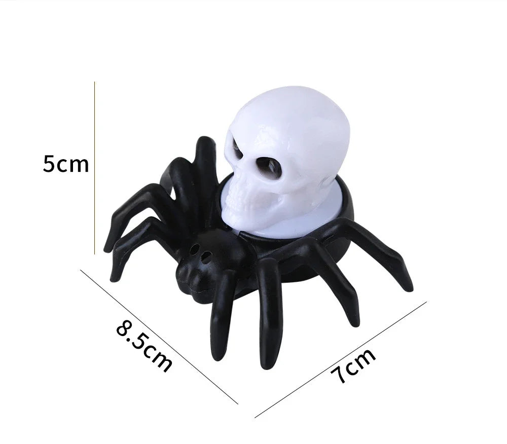 3/12/24Pcs Halloween Spider Night Light LED Horror Spider Light Spider Back Eye-Popping Candle Lamp Party Decoration Props