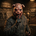 Horror Zombie Pig Latex Mask, Realistic Masks, Creepy Scary Realistic Bloody Mouth Design, Adult Halloween Cosplay, Haunted House Party Prop, Party Supplies, 1 Piece