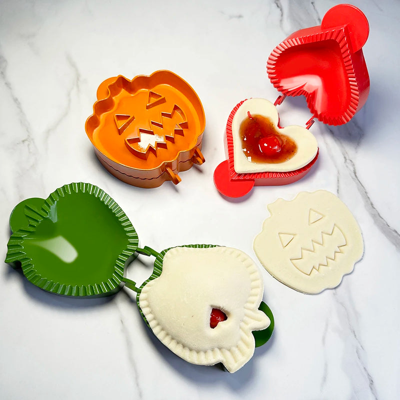 Fall Hand Pie Molds Set Mini Dough Press Pie Mould Tools Christmas Halloween Pumpkins Baking Apples Pie Making Molds for Kitchen
