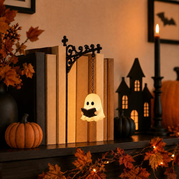 Spooky Ghost Reading Light – Halloween LED Night Light for Bedroom & Party Decor