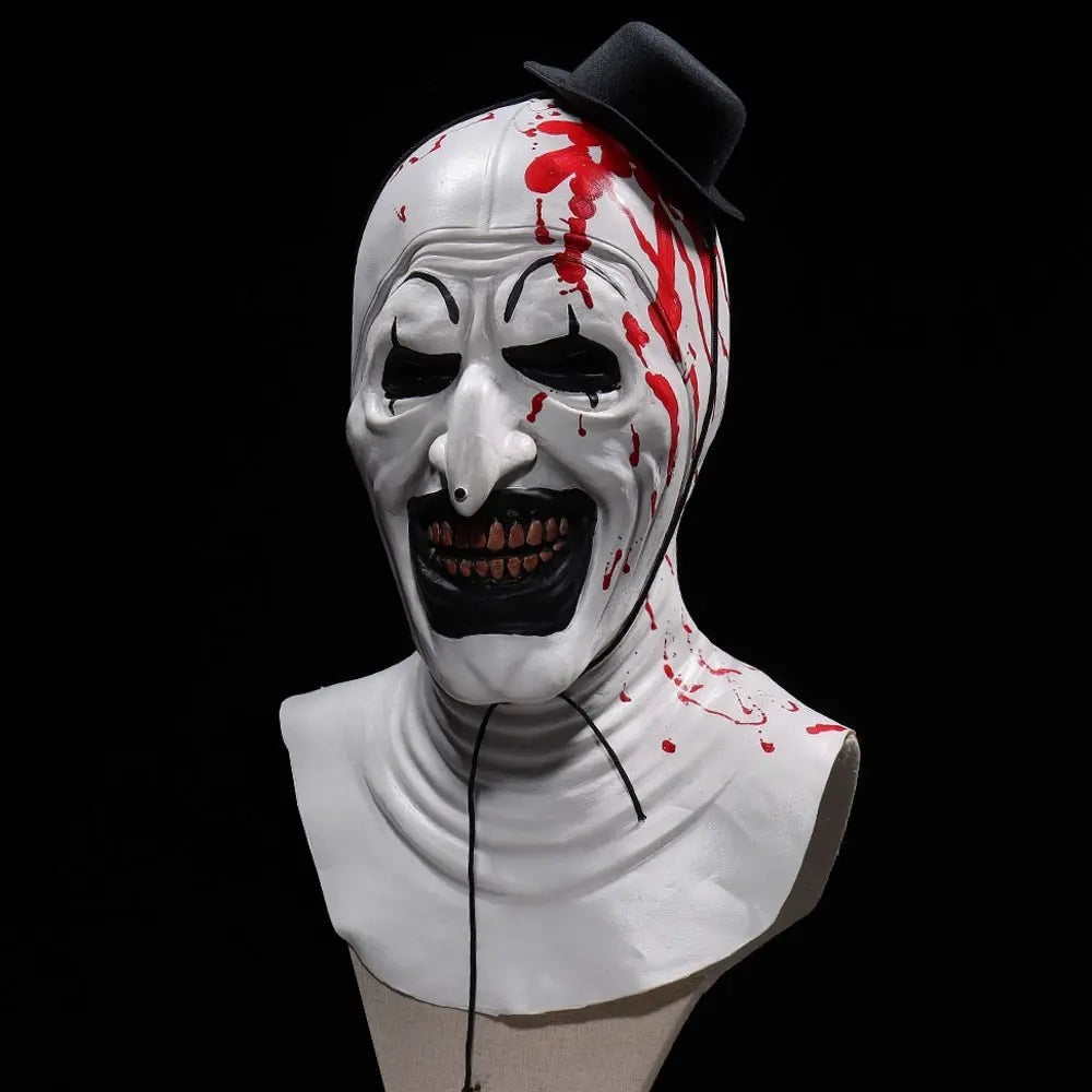 1Pc Clown Halloween Mask, Cool Blood Nose Stud Hat Clown Mask, Scary Revenant Clown Headgear, Perfect for Horror Costume Parties, Party Props, Party Photo Prop, Party Face Masks, Mask Cosplay