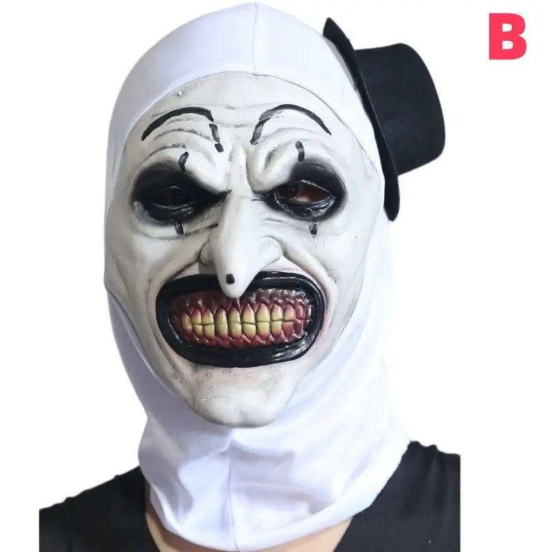 1Pc Clown Halloween Mask, Cool Blood Nose Stud Hat Clown Mask, Scary Revenant Clown Headgear, Perfect for Horror Costume Parties, Party Props, Party Photo Prop, Party Face Masks, Mask Cosplay