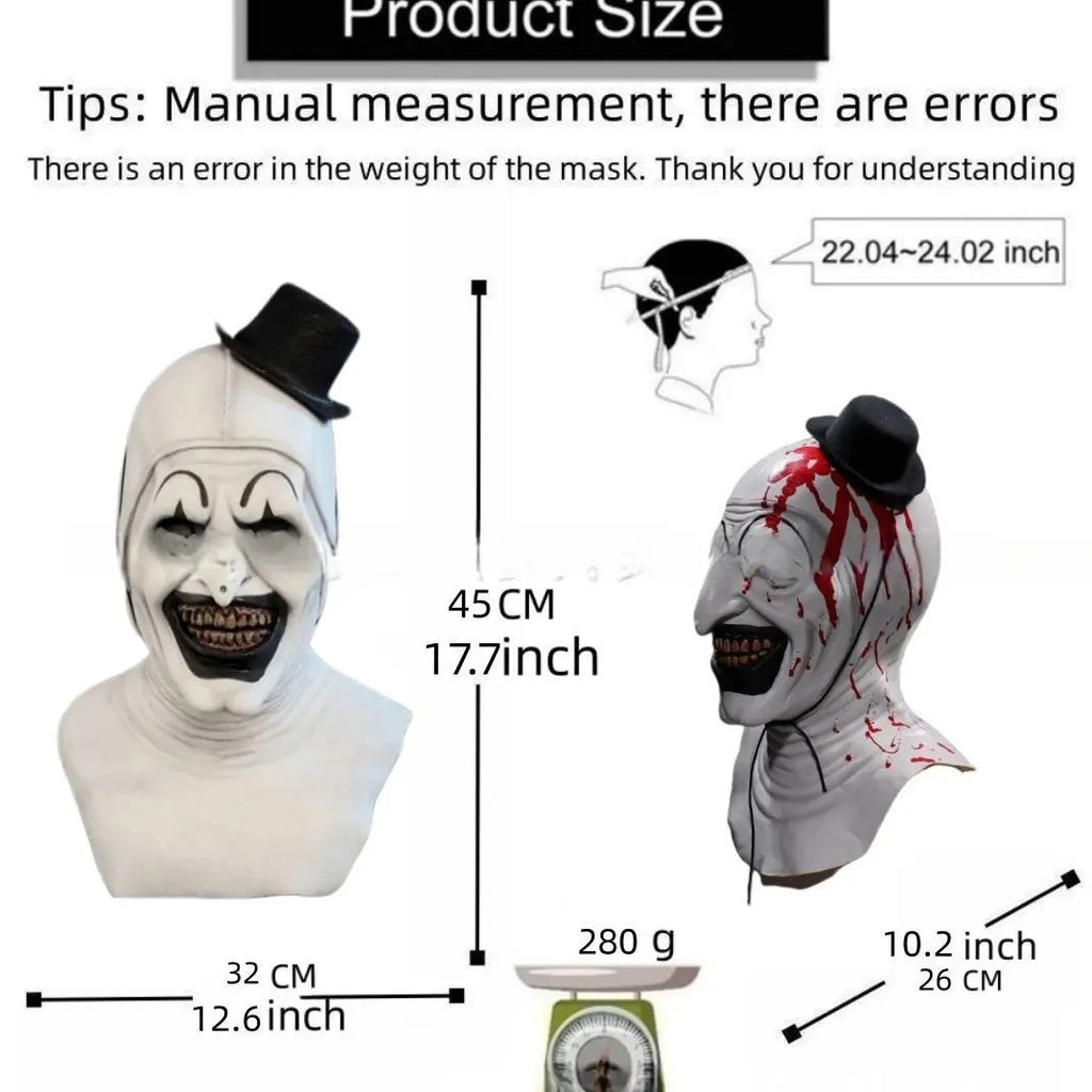 1Pc Clown Halloween Mask, Cool Blood Nose Stud Hat Clown Mask, Scary Revenant Clown Headgear, Perfect for Horror Costume Parties, Party Props, Party Photo Prop, Party Face Masks, Mask Cosplay