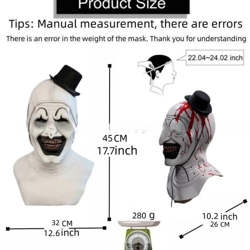 1Pc Clown Halloween Mask, Cool Blood Nose Stud Hat Clown Mask, Scary Revenant Clown Headgear, Perfect for Horror Costume Parties, Party Props, Party Photo Prop, Party Face Masks, Mask Cosplay