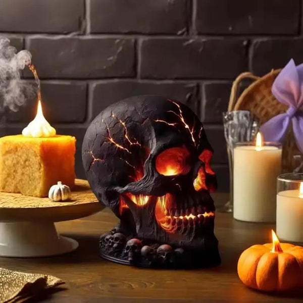 Glowing Skull Desk Lamp – Halloween LED Light for Home & Office Decor
