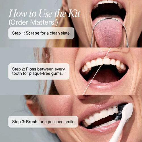 NEW Boka Toiletry Kit Limited Edition Tiktok Shop Exclusive | the 2026 Wellness Reset Oral Care Kit: Ela Mint N-Ha Toothpaste, Charcoal Toothbrush, Stainless Tongue Scraper, Floss, Fluoride-Free, Sls-Free, Paraben-Free