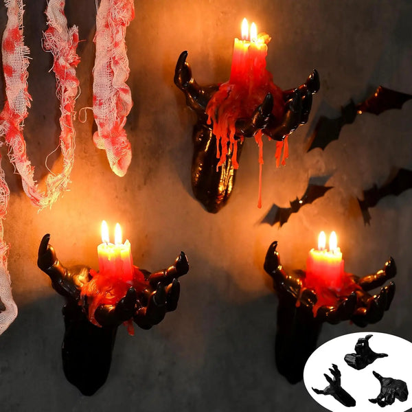 Haunted Candle Hands – Spooky Halloween Candle Holder Home Decor