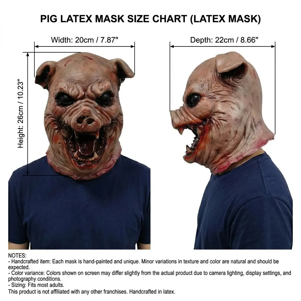 Horror Zombie Pig Latex Mask, Realistic Masks, Creepy Scary Realistic Bloody Mouth Design, Adult Halloween Cosplay, Haunted House Party Prop, Party Supplies, 1 Piece