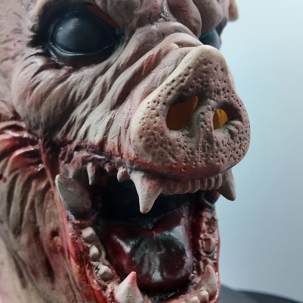 Horror Zombie Pig Latex Mask, Realistic Masks, Creepy Scary Realistic Bloody Mouth Design, Adult Halloween Cosplay, Haunted House Party Prop, Party Supplies, 1 Piece