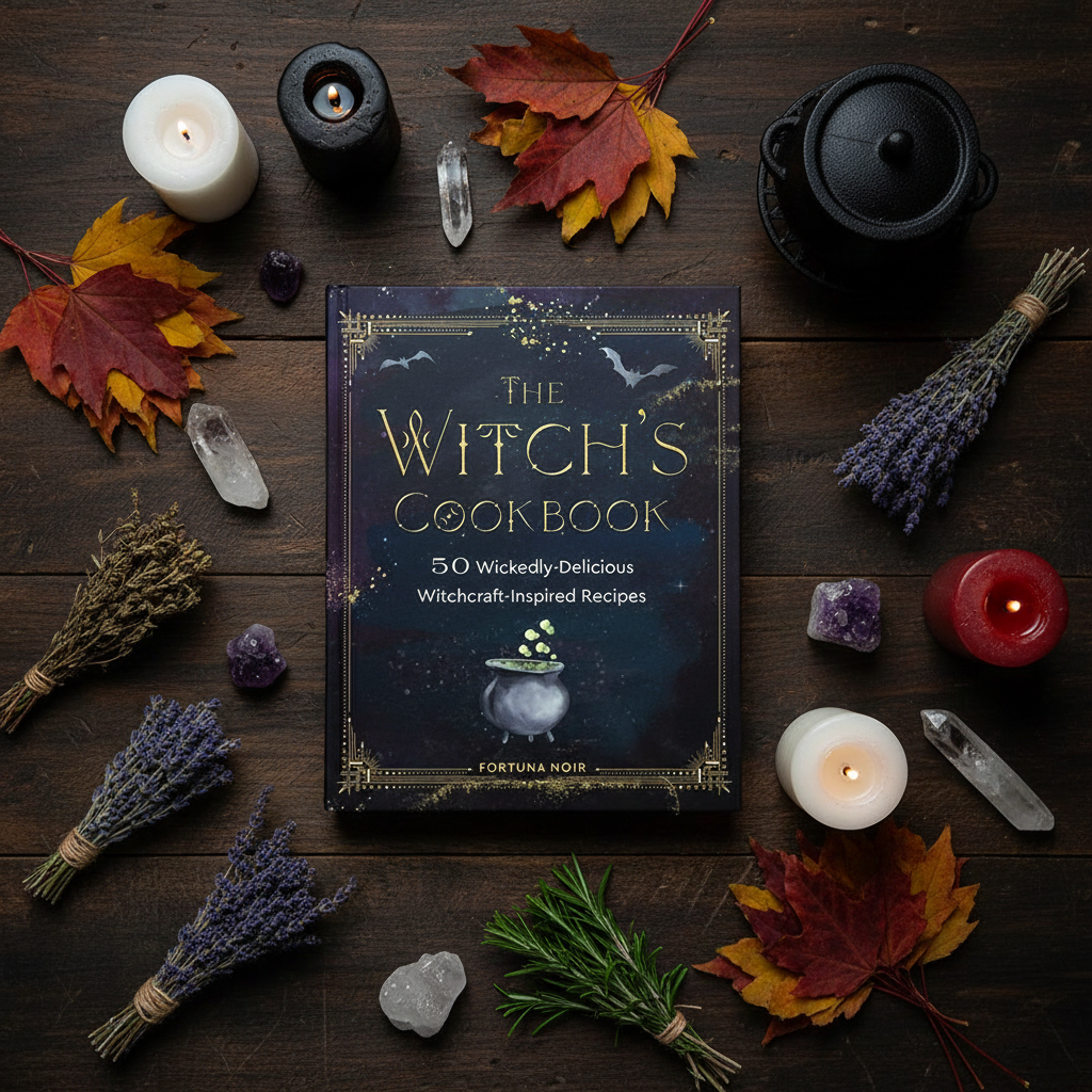 Witch's Cookbook Flat Lay